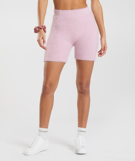 Women's Gymshark Whitney Eyelash Knit Shorts Pink | NZ 0XEAYC